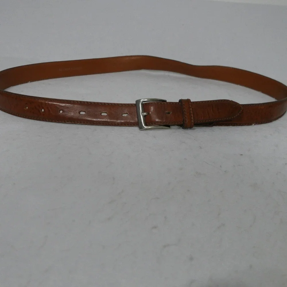 Polo Ralph Lauren Mens Leather Belt 42 Brown Made in Italy Classic Dress 2110109